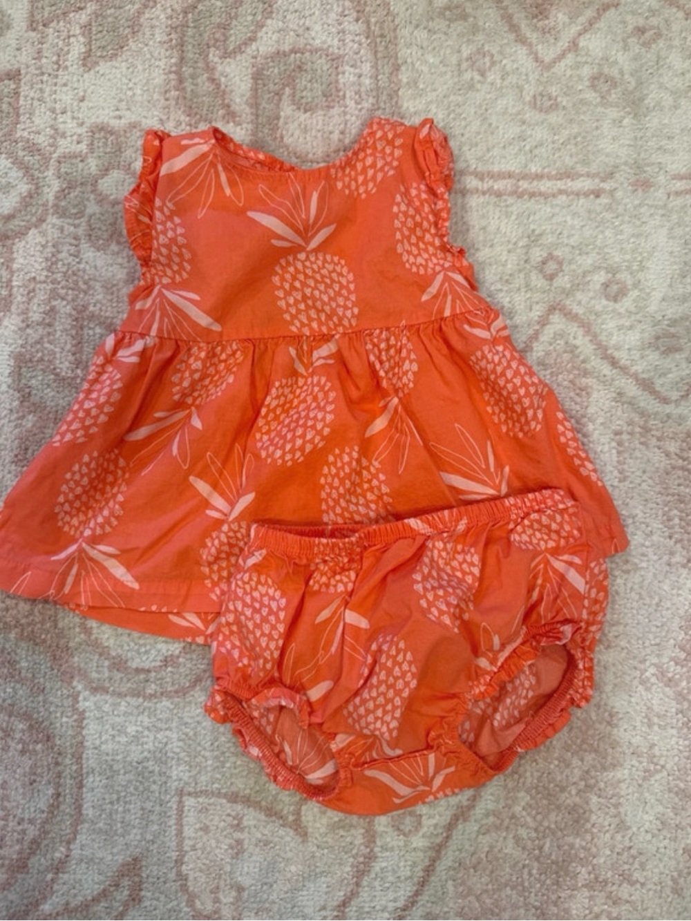 Carter's Coral Pineapple Print Dress with Bloomers